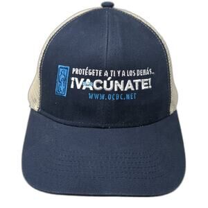 Ivacunate! Strapback Trucker Hat Blue One Size Adjustable Embroidered Hit Wear